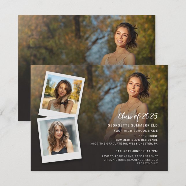 Graduation Party 2025 Photo Collage Invitation (Front/Back)