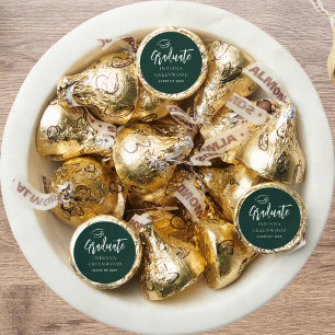 Graduation Party 2025 Script Green Elegant Treat Hershey®'s Kisses®
