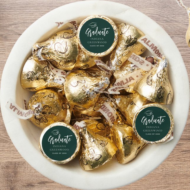 Graduation Party 2025 Script Green Elegant Treat Hershey®'s Kisses® (Graduation Party 2025 Script Green Elegant Treat Hershey®'s Kisses®)