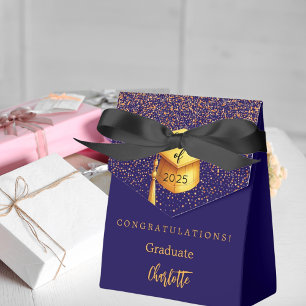Graduation party 2026 graduate blue gold favor boxes