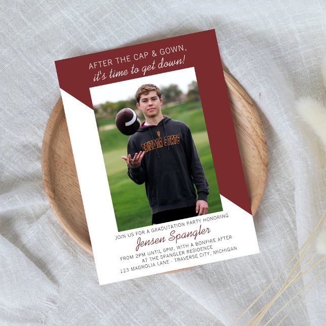 Graduation Party 2026 Open House Photo Maroon Invitation (Creator Uploaded)
