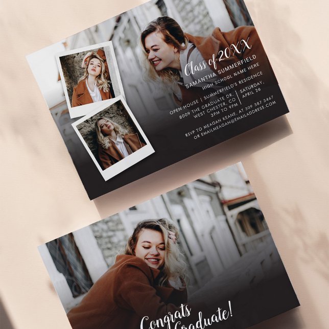 Graduation Party 2026 Photo Collage Elegant Invitation (Creator Uploaded)