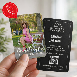 Graduation Party 2026 Photo Invite - Business Card