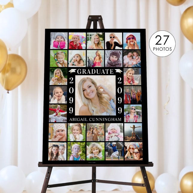 Graduation Party 27 Photo Collage Personalized Foam Board (Creator Uploaded)