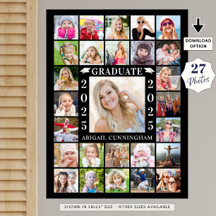 Graduation Party 27 Photo Collage Personalized Poster