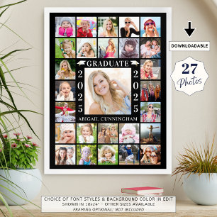 Graduation Party 27 Photo Collage Personalized Poster
