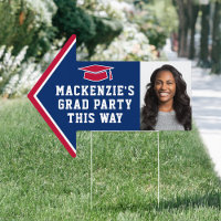 Graduation Party 2 Photo Red, White and Blue Arrow