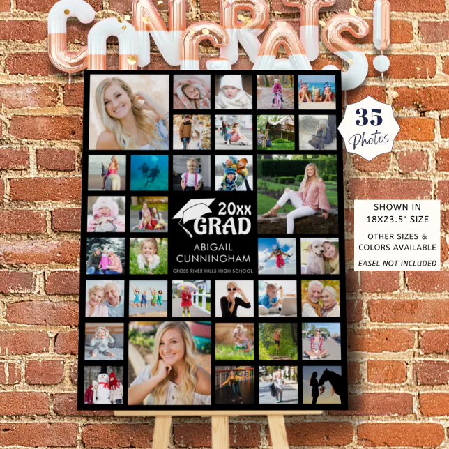 Graduation Party 35 Photo Display Brush Typography Foam Board | Zazzle