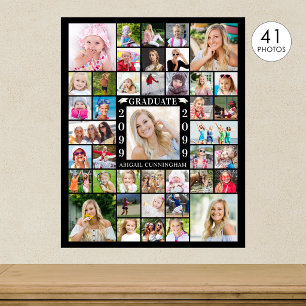 Graduation Party 41 Photo Collage Personalized Poster