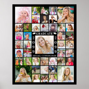 Graduation Party 43 Photo Collage Personalized Poster