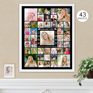Graduation Party 43 Photo Collage Personalized Poster