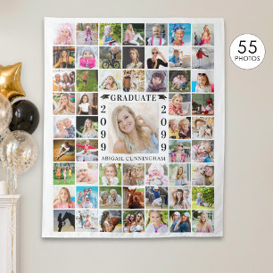 Graduation Party 55 Photo Collage Backdrop White