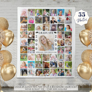 Graduation Party 55 Photo Collage Backdrop White