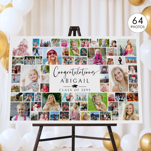 Graduation Party 64 Photo Collage Memory Board (Creator Uploaded)