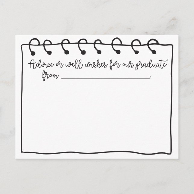 Graduation Party Advice Cards for the Graduate (Front)