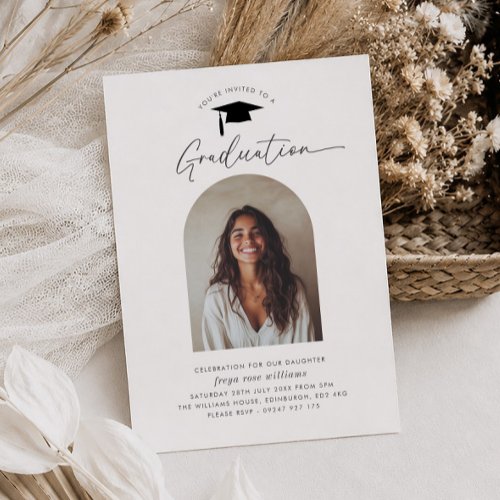 Graduation Party Arched Photo Invitation