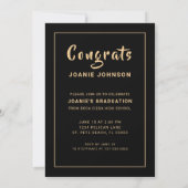 Graduation Party Balloons Teal Gold Agate Invitation (Back)