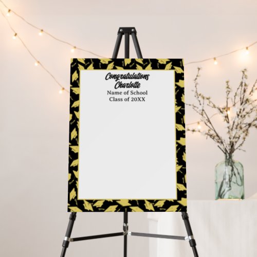 Graduation Party Black and Gold Signature Board