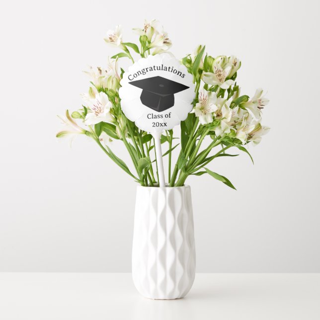 Graduation Party Black and White Personalize Table Balloon (Vase)