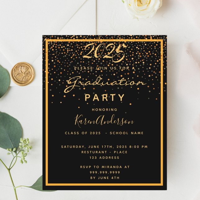 Graduation party black gold 2026 invitation (Creator Uploaded)