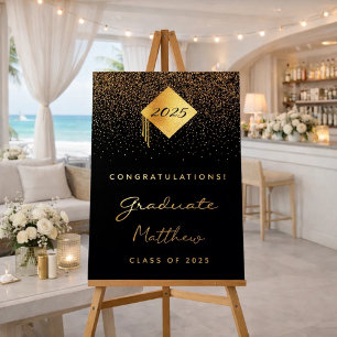 Graduation party black gold graduate 2026 foam board