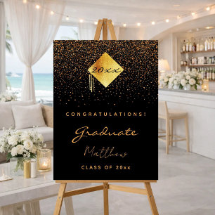Graduation party black gold graduate 2026 foam board