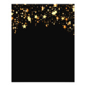 Graduation party black gold star budget invitation flyer (Back)