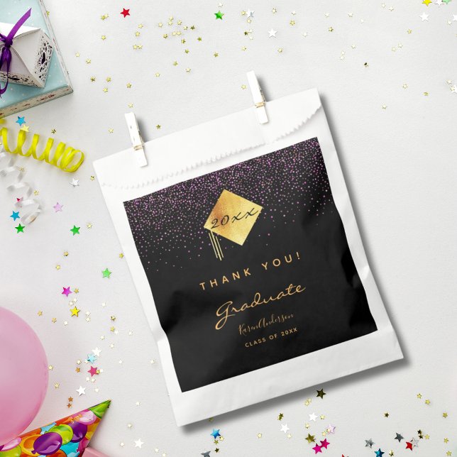 Graduation party black purple gold thank you 2025 favor bag (Creator Uploaded)