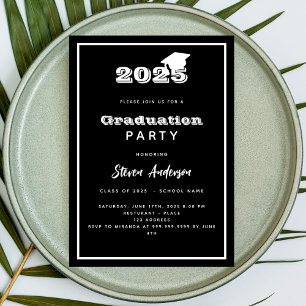 Graduation Party black white 2026 Invitation