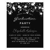 Graduation party black white budget invitation flyer (Front)