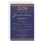 Graduation party blue gold 2026 budget invitation