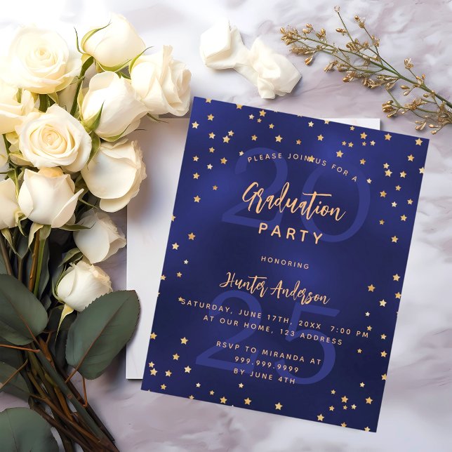 Graduation party blue year budget invititation (Creator Uploaded)