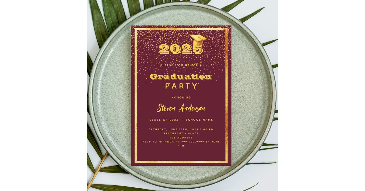 graduation-party-burgundy-gold-2026-invitation-zazzle