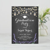 Graduation Party - Chalkboard Lavender Invitation (Standing Front)