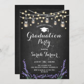 Graduation Party - Chalkboard Lavender Invitation (Front/Back)