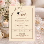 Graduation party champagne She did it Invitation<br><div class="desc">Celebrate her achievement in elegant style. This modern and feminine “She Did It” Graduation Invitation is designed to honor a special milestone with grace and confidence. Featuring soft champagne tones, refined typography, and a delicate script detail, this invitation creates a timeless and sophisticated first impression. The clean layout with framed...</div>