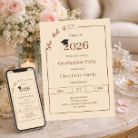 Graduation party champagne She did it Invitation<br><div class="desc">Celebrate her achievement in elegant style. This modern and feminine “She Did It” Graduation Invitation is designed to honor a special milestone with grace and confidence. Featuring soft champagne tones, refined typography, and a delicate script detail, this invitation creates a timeless and sophisticated first impression. The clean layout with framed...</div>