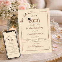 Graduation party champagne She did it Invitation
