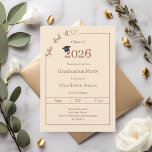 Graduation party champagne She did it Invitation<br><div class="desc">Celebrate her achievement in elegant style. This modern and feminine “She Did It” Graduation Invitation is designed to honor a special milestone with grace and confidence. Featuring soft champagne tones, refined typography, and a delicate script detail, this invitation creates a timeless and sophisticated first impression. The clean layout with framed...</div>