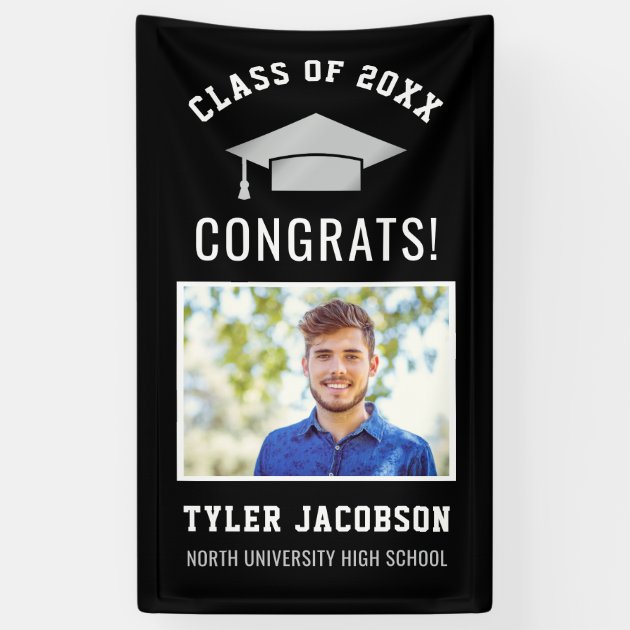 Graduation Party Class Of 2018 | Black And Silver Banner
