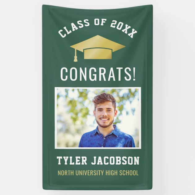 Graduation Party Class Of 2018 | Green And Gold Banner