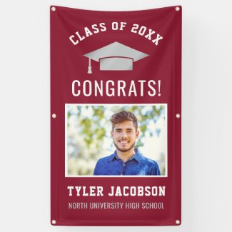 Graduation Party Class of 2020 | Red and Silver Banner