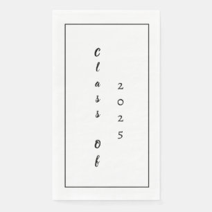 Graduation Party Class Of 2025 Black White Simple Paper Guest Towels
