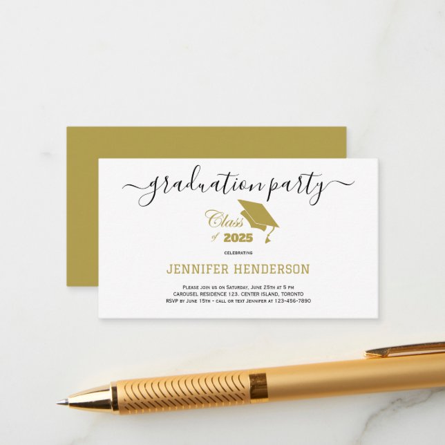 Graduation Party Class Of 2025 Enclosure Card (Front/Back In Situ)