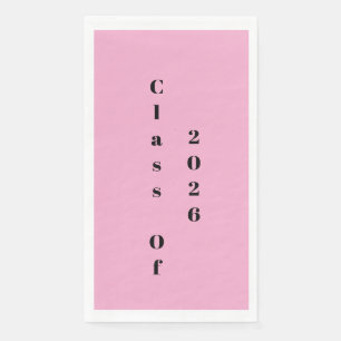 Graduation Party Class Of 2026 Pink Black Paper Guest Towels