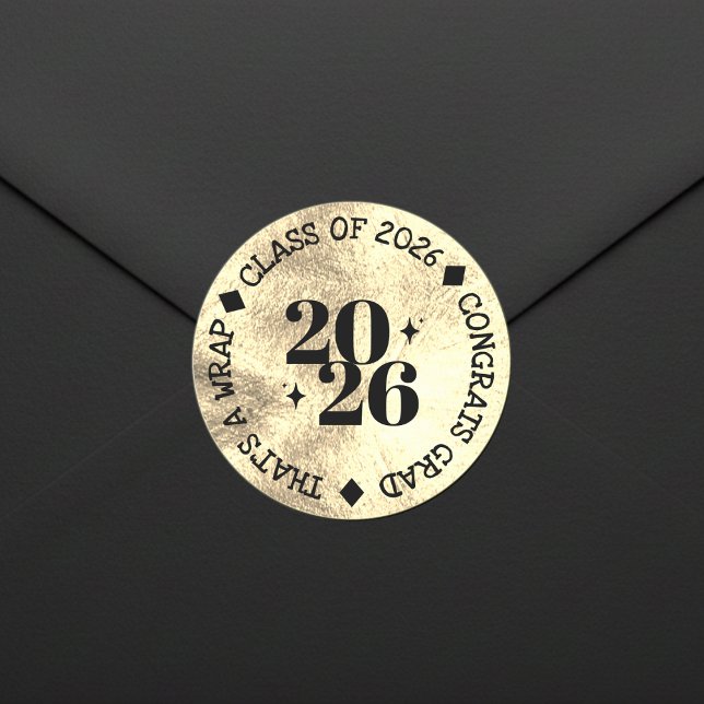 Graduation Party Class Of Congrats Grad Gold Classic Round Sticker (Graduation Party Class Of Congrats Grad Gold Classic Round Sticker
)
