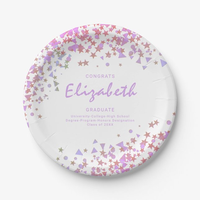 Graduation Party "Class of" Custom Name Paper Plates (Front)