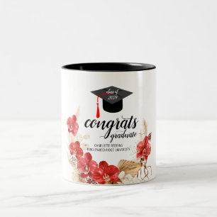 Graduation Party Class Of Floral Two-Tone Coffee M Mug