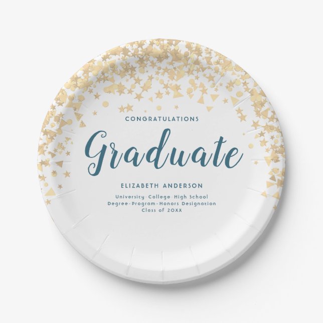 Graduation Party "Class of" Personalized Name Paper Plates (Front)