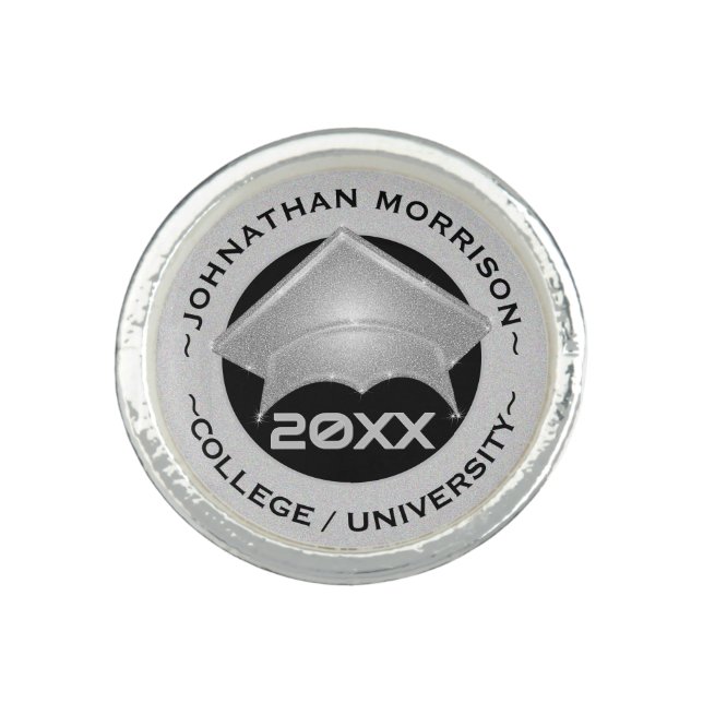 Graduation Party Class of | Silver Seal Ring (Front)